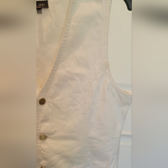 DL1961 White Denim Vest Linen Blend - Picture 9 of 13